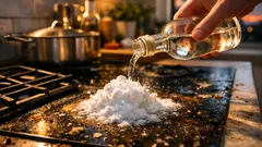 Rengör spisen med vitvinsvinäger och bikarbonat på 20 minuter